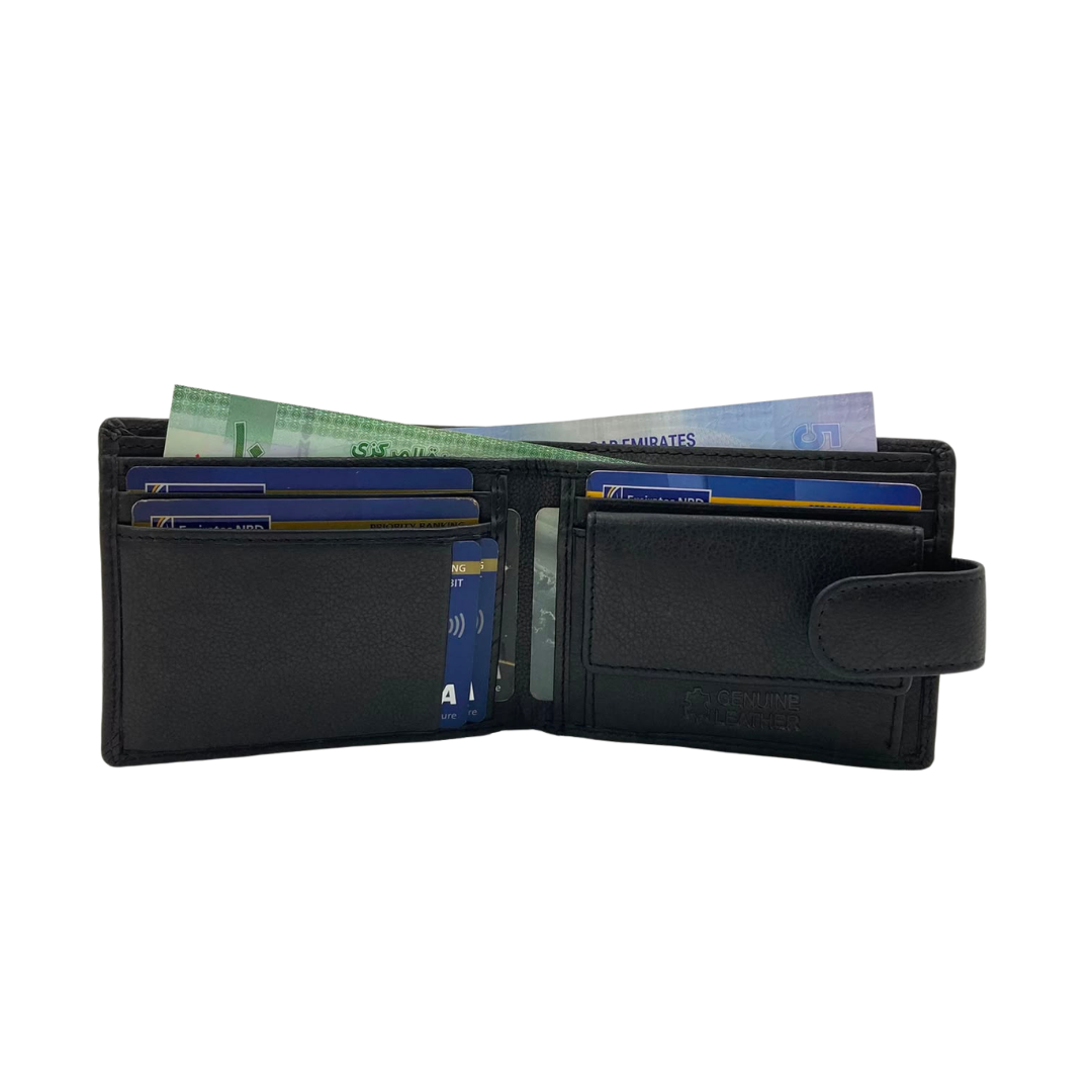 Mens Genuine Leather Mens wallet Leather Lined Bi fold Wallet For Men # 1250CL