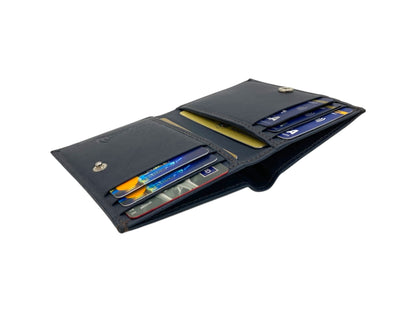 Slim Bifold Inside Button Card & Cash Wallet # RFID 1977BL