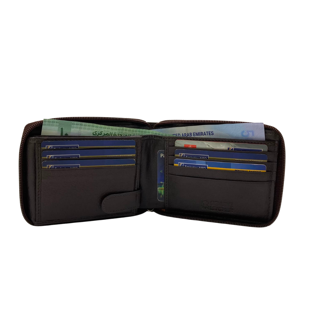 Fullzip leather mens Wallet #1013Z