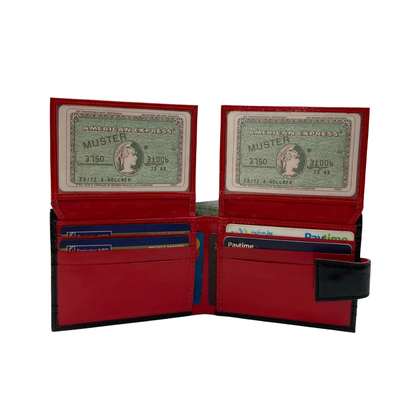 Classic Men's Waterproof Bifold Leather Wallet with Flip ID Window #1729 L (D.L.)