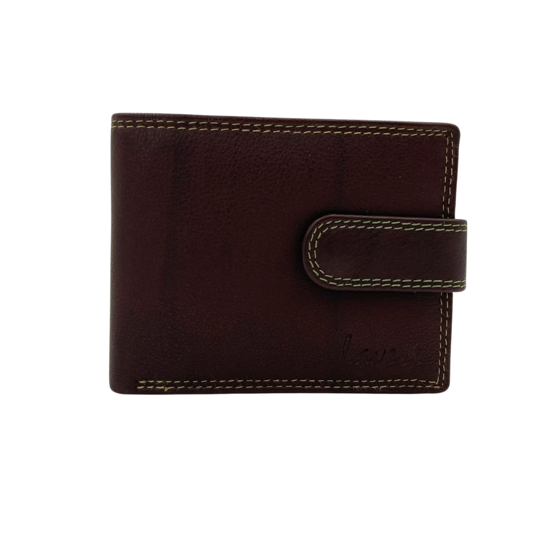 Mens Genuine Leather Mens wallet Leather Lined Bi fold Wallet For Men # 1350BL
