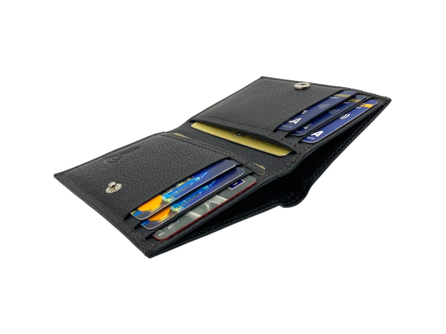 Slim Bifold Inside Button Card & Cash Wallet # RFID 1977BL