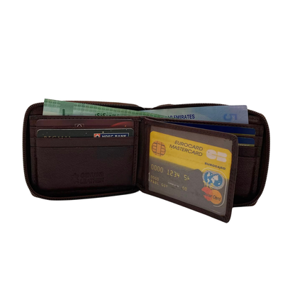 Fullzip leather mens Wallet #1074Z
