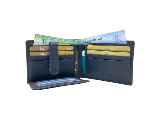 VacaPelle 10-12 Card Billfold Genuine Leather Wallet # 4696