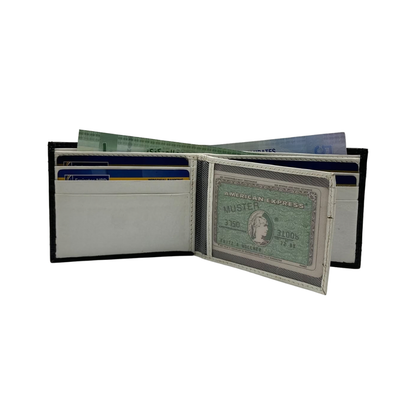 Classic Men's Waterproof Bifold Leather Wallet with Flip ID Window #1728 (D.L.)