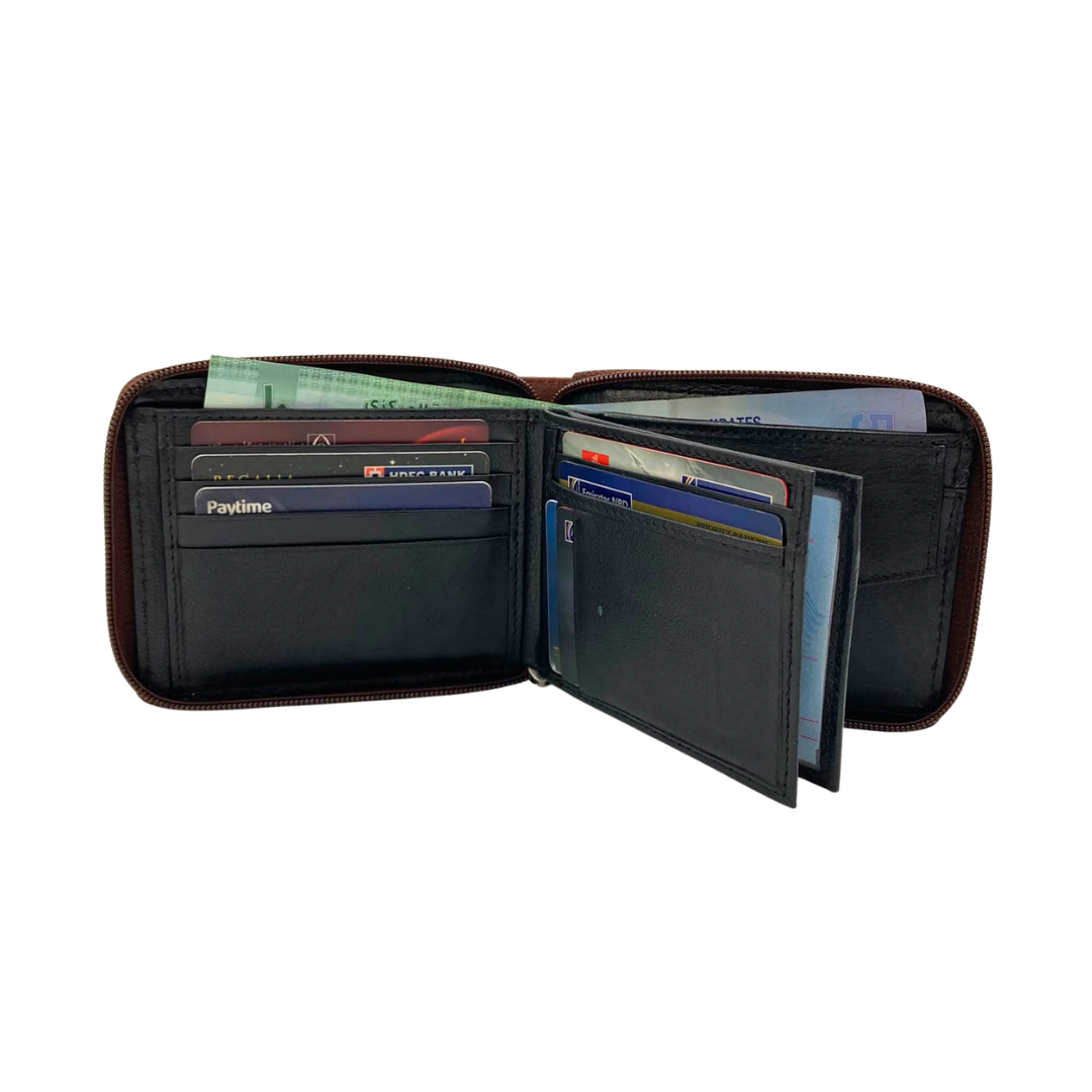 Fullzip leather mens Wallet #1406CZ