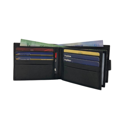Mens Genuine Leather Mens wallet Leather Lined Bi fold Wallet For Men # 983AL