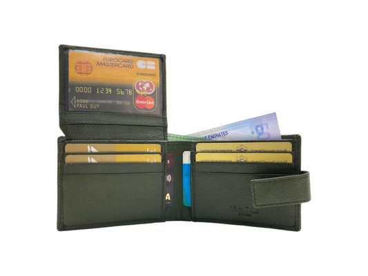 VacaPelle 10-12 Card Billfold Genuine Leather Wallet # 1347L