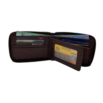 Fullzip leather mens Wallet #4094BZ
