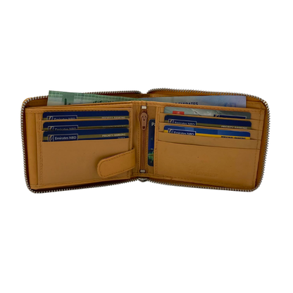 Fullzip leather mens Wallet #1013Z