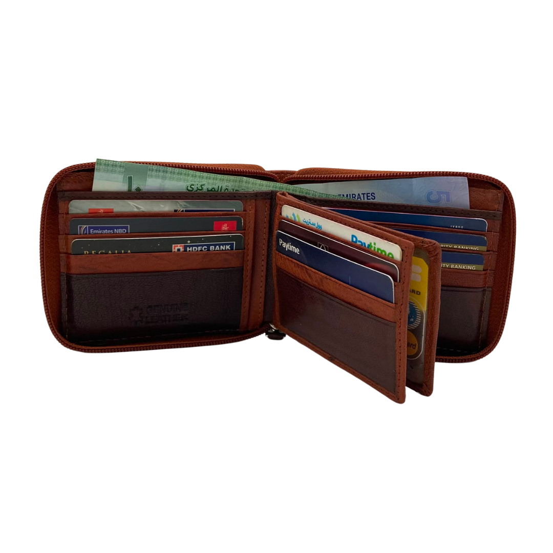 Fullzip leather mens Wallet #983AZ