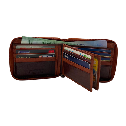 Fullzip leather mens Wallet #983AZ