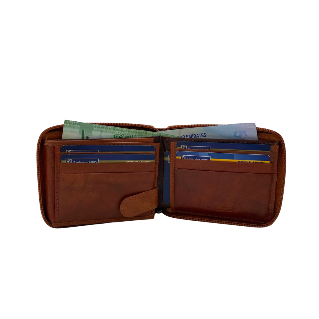 Fullzip leather mens Wallet #1426Z