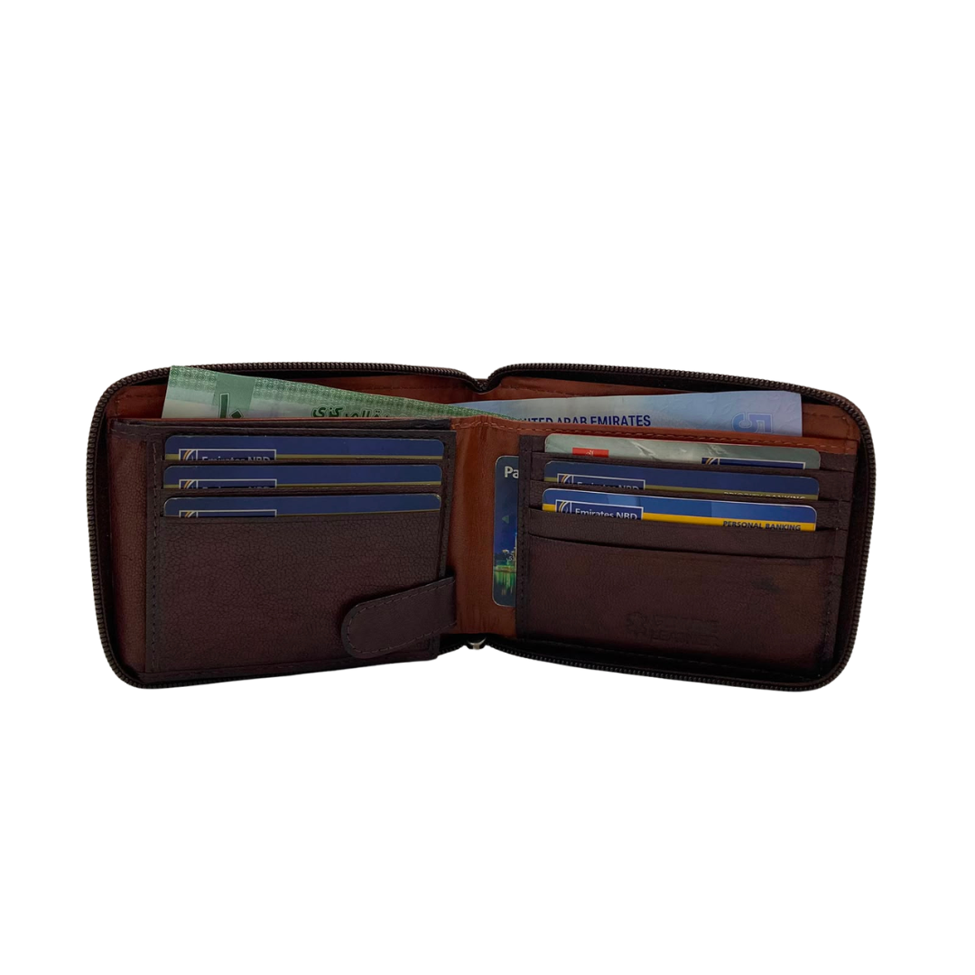 Fullzip leather mens Wallet #1013Z