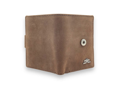 Smart Pop-Up Metallic Card Holder Bi-Fold Wallet in Leather # 4525
