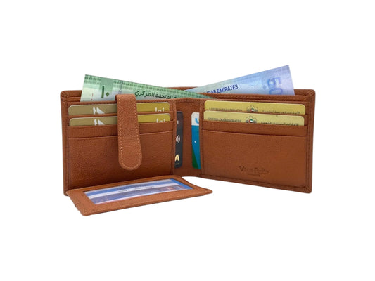 VacaPelle 10-12 Card Billfold Genuine Leather Wallet # 4696