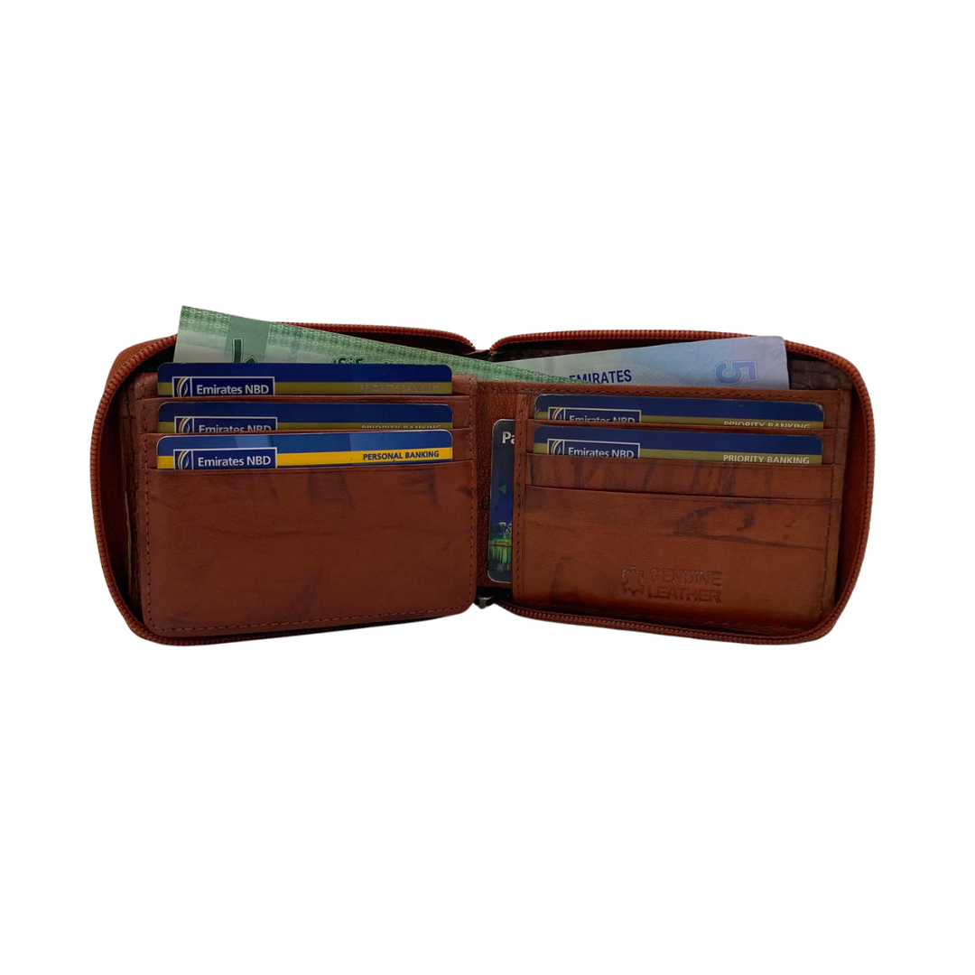 Fullzip leather mens Wallet #1541Z