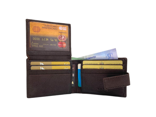 VacaPelle 10-12 Card Billfold Genuine Leather Wallet # 1347L