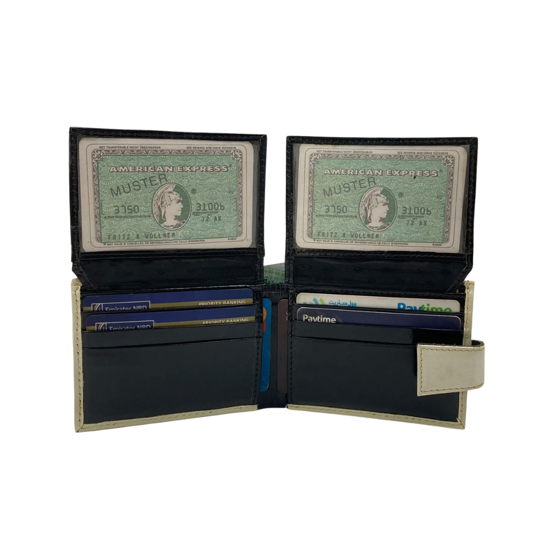 Classic Men's Waterproof Bifold Leather Wallet with Flip ID Window #1729 L
