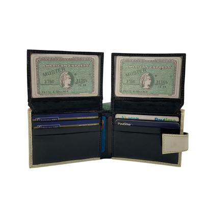 Classic Men's Waterproof Bifold Leather Wallet with Flip ID Window #1729 L