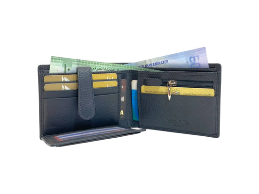 VacaPelle 10-12 Card Billfold Genuine Leather Wallet # 4696A