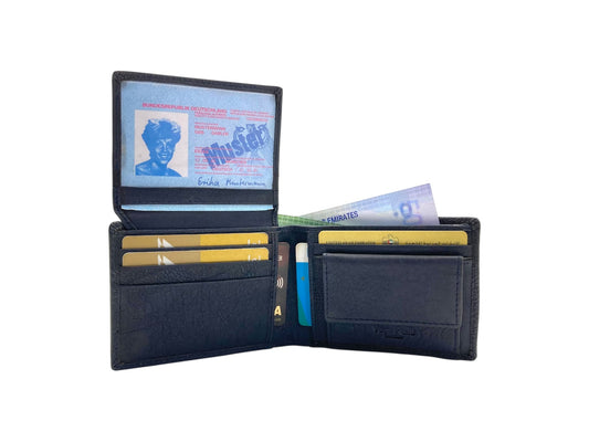 VacaPelle 8-10 Card & Coins Billfold Genuine Leather Wallet # 1347C