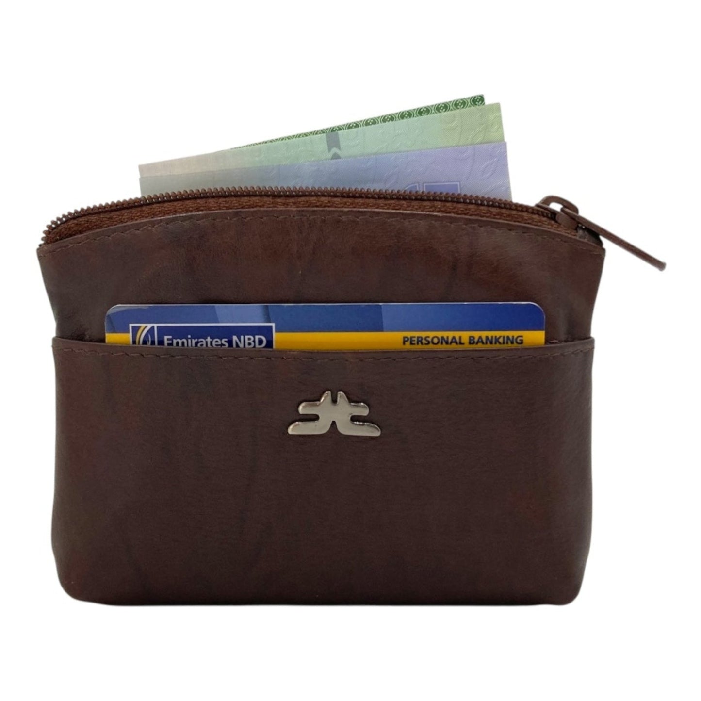 Slim Travel Top Zipper Cards, Cash, Coins & Key Wallet RFID # 1372A