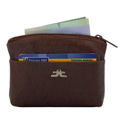 Slim Travel Top Zipper Cards, Cash, Coins & Key Wallet RFID # 1372A