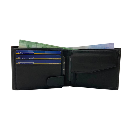 Mens Genuine Leather Mens wallet Leather Lined Bi fold Wallet For Men # 1426C