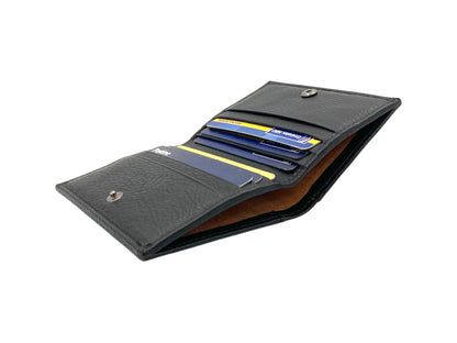 Slim Photo-ID Bifold Snap Button Cards & Cash Wallet # RFID 1274AML
