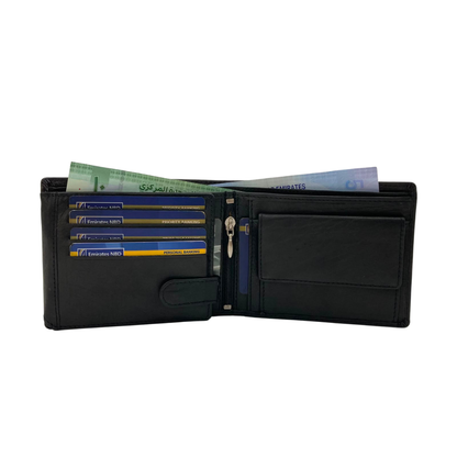 Mens Genuine Leather Mens wallet Leather Lined Bi fold Wallet For Men # 4021C