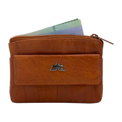 Slim Travel Top Zipper Cards, Cash, Coins & Key Wallet RFID # 1372