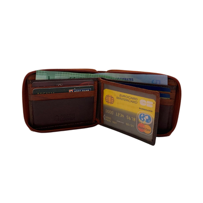 Fullzip leather mens Wallet #1074Z