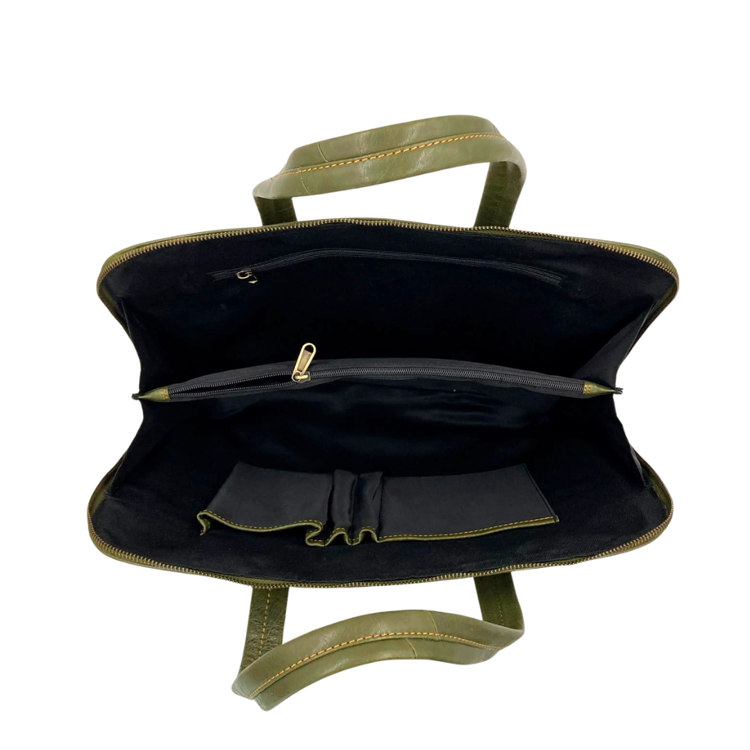 Expandable Leather Laptop Organiser Premium  # 2920