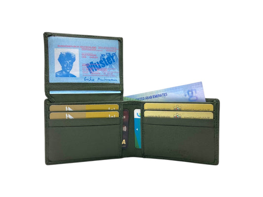 VacaPelle 10-12 Card Billfold Genuine Leather Wallet # 1347