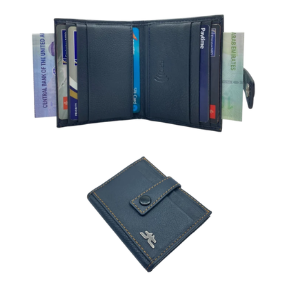 Card Case & Cash Wallet Compact Size 12 Card Space Plus Zip For Coins # 4029Z