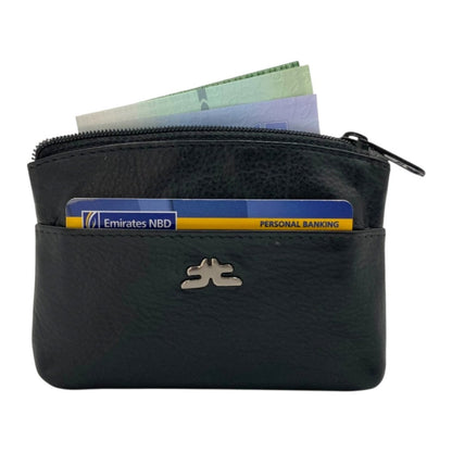 Slim Travel Top Zipper Cards, Cash, Coins & Key Wallet RFID # 1372A