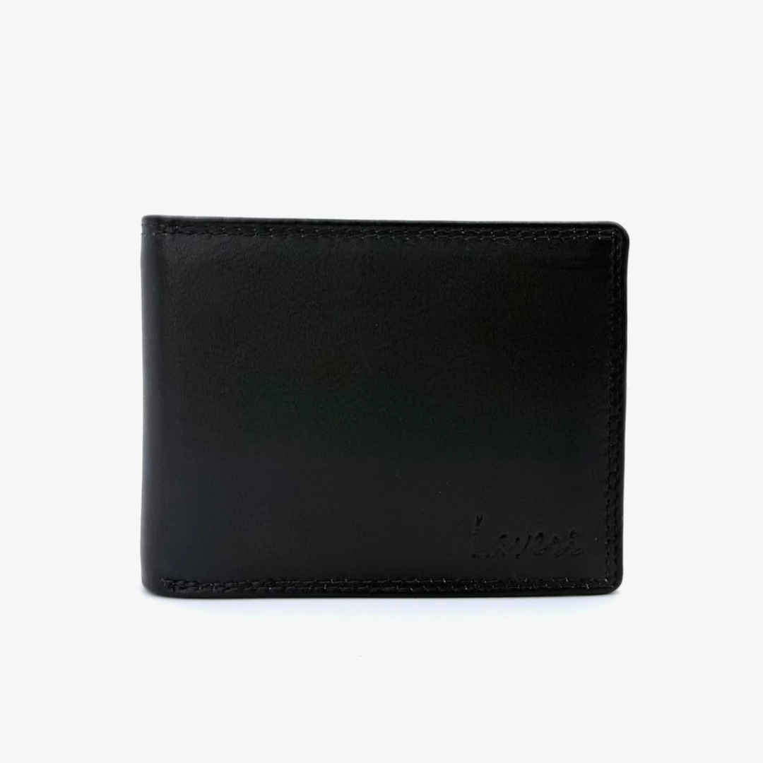Mens Genuine Leather Mens wallet Leather Lined Bi fold Wallet For Men # 1350B