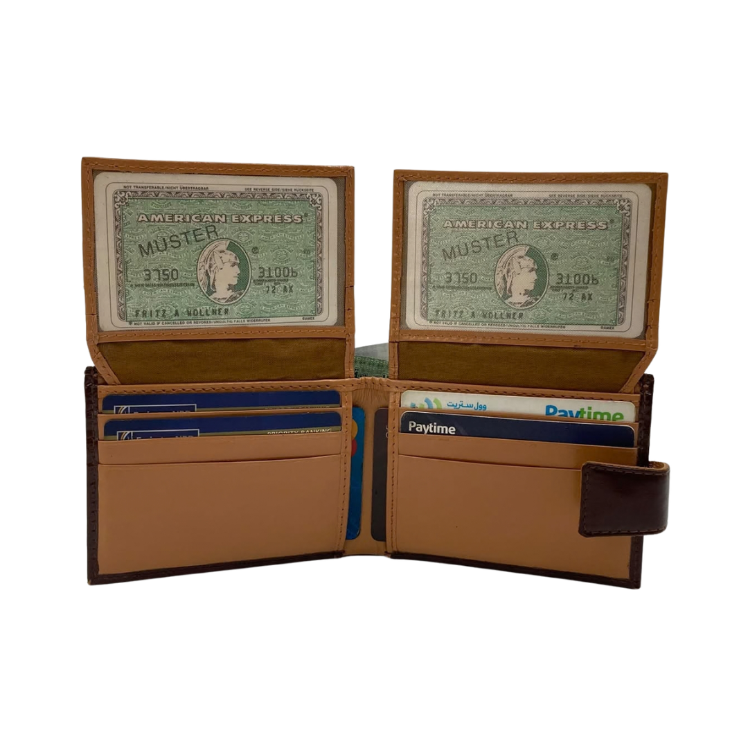 Classic Men's Waterproof Bifold Leather Wallet with Flip ID Window #1729 L