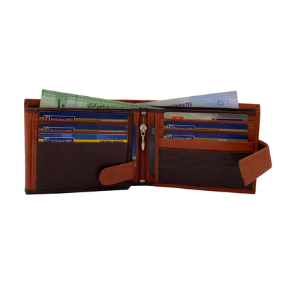 Mens Genuine Leather Mens wallet Leather Lined Bi fold Wallet For Men # 1013L