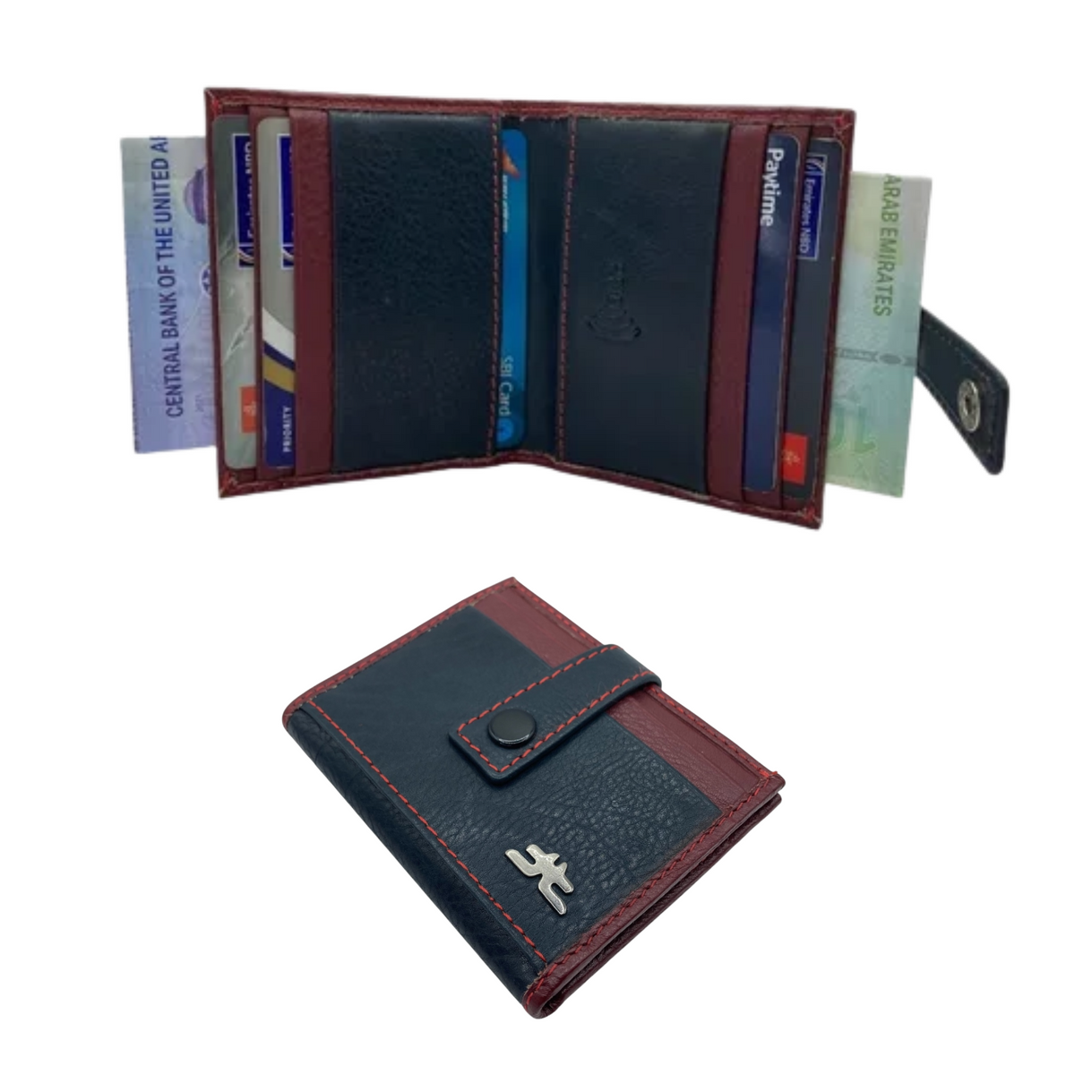 Card Case & Cash Wallet Compact Size 12 Card Space Plus Zip For Coins # 4029Z