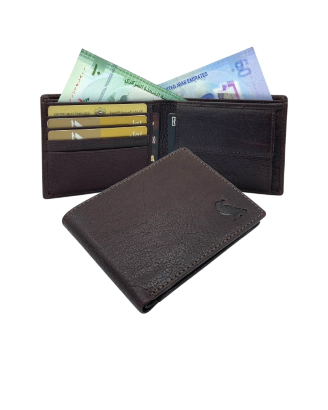 VacaPelle 6-8 Card & Coins Billfold Genuine Leather Wallet # 4662C
