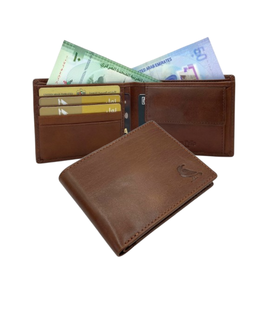 VacaPelle 6-8 Card & Coins Billfold Genuine Leather Wallet # 4662C