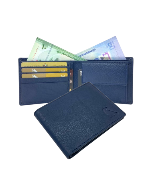 VacaPelle 6-8 Card & Coins Billfold Genuine Leather Wallet # 4662C