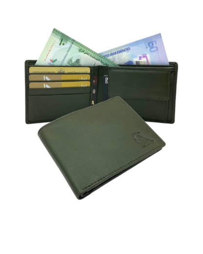 VacaPelle 6-8 Card & Coins Billfold Genuine Leather Wallet # 4662C