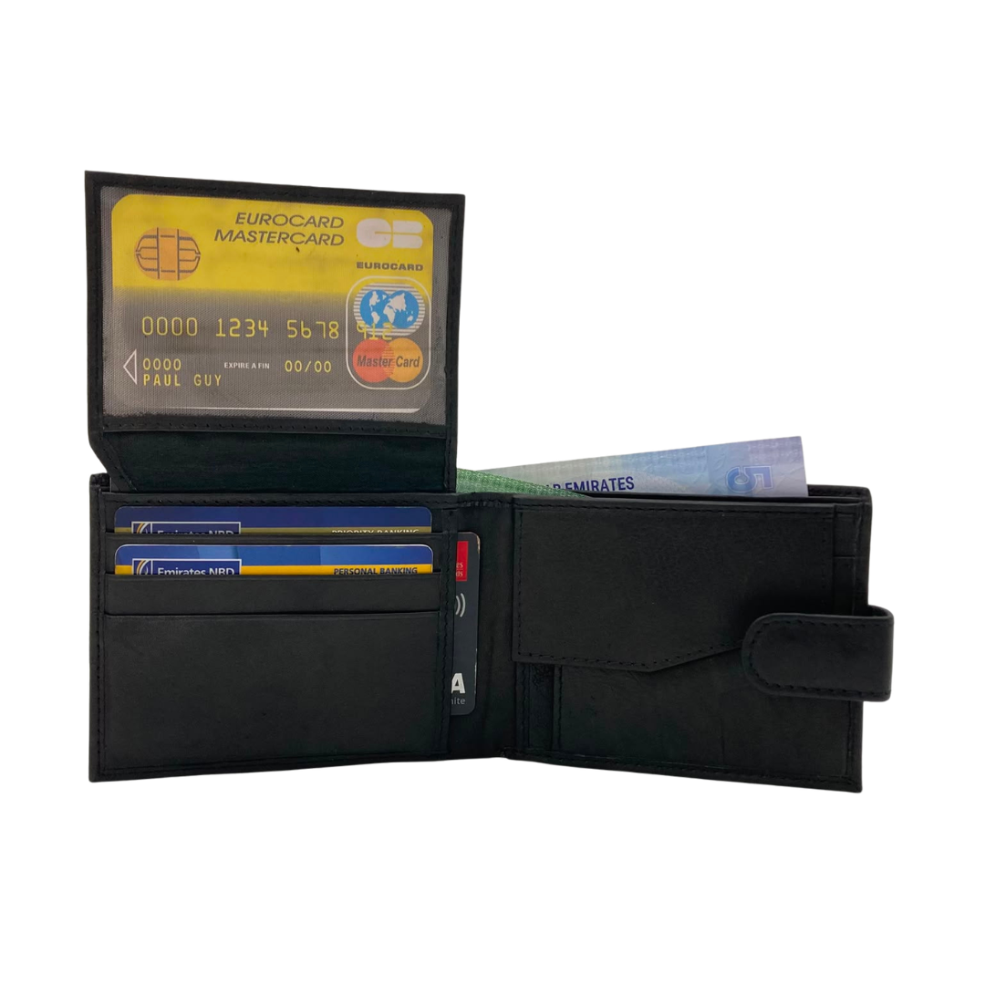Antq, Smooth Leather Wallet With Inside Leather Lining # 1981CL