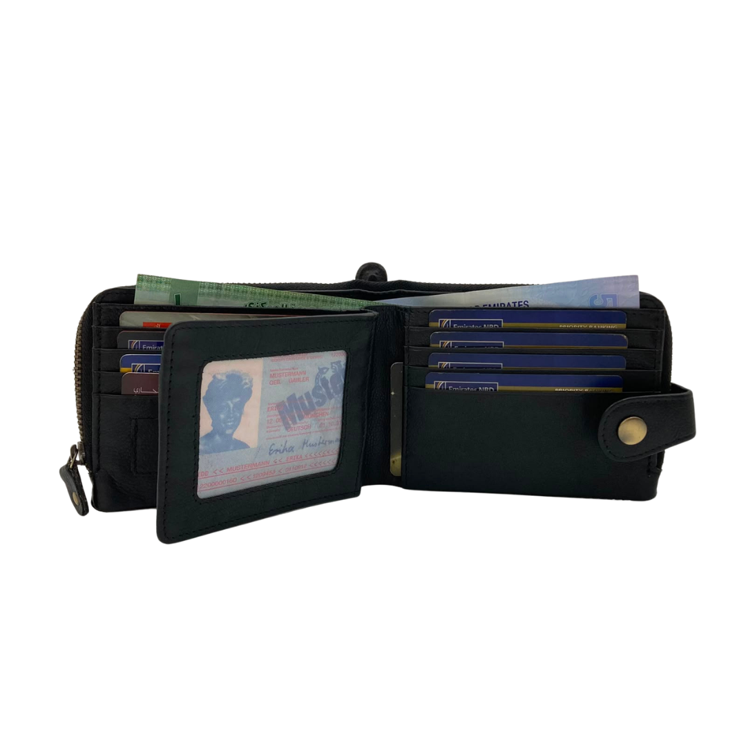 Fullzip leather mens Wallet #NEW FULLZIP