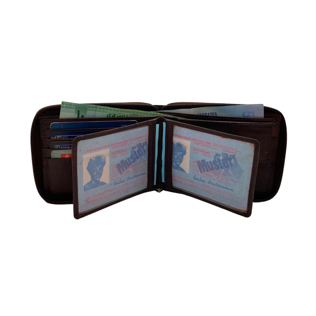 Fullzip leather mens Wallet #1406CZ