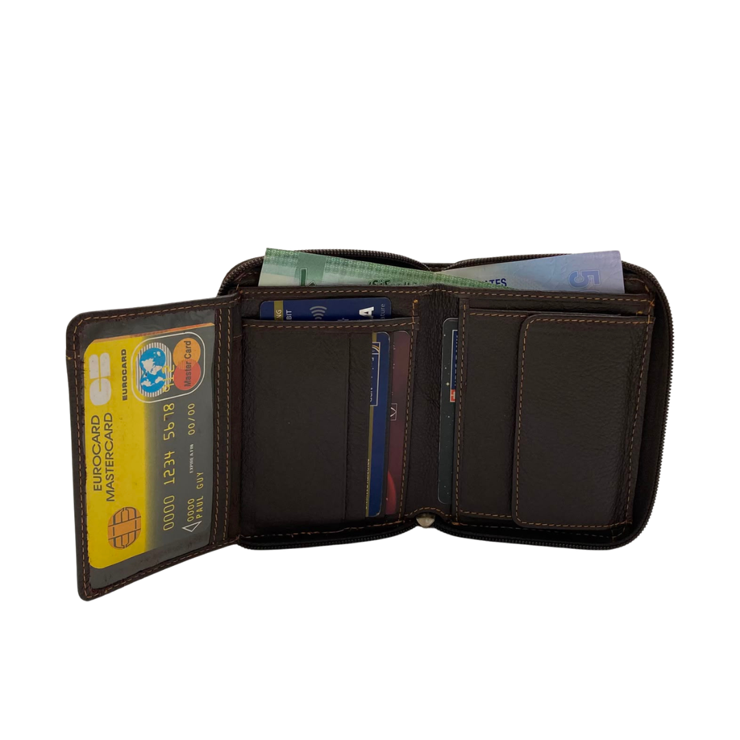 Fullzip leather mens Wallet #4101Z