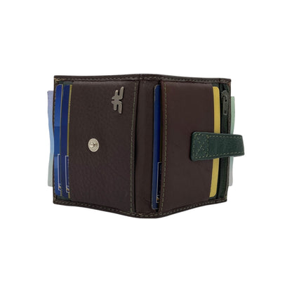 Card Case & Cash Wallet Compact Size 12 Card Space Plus Zip For Coins # 4029Z